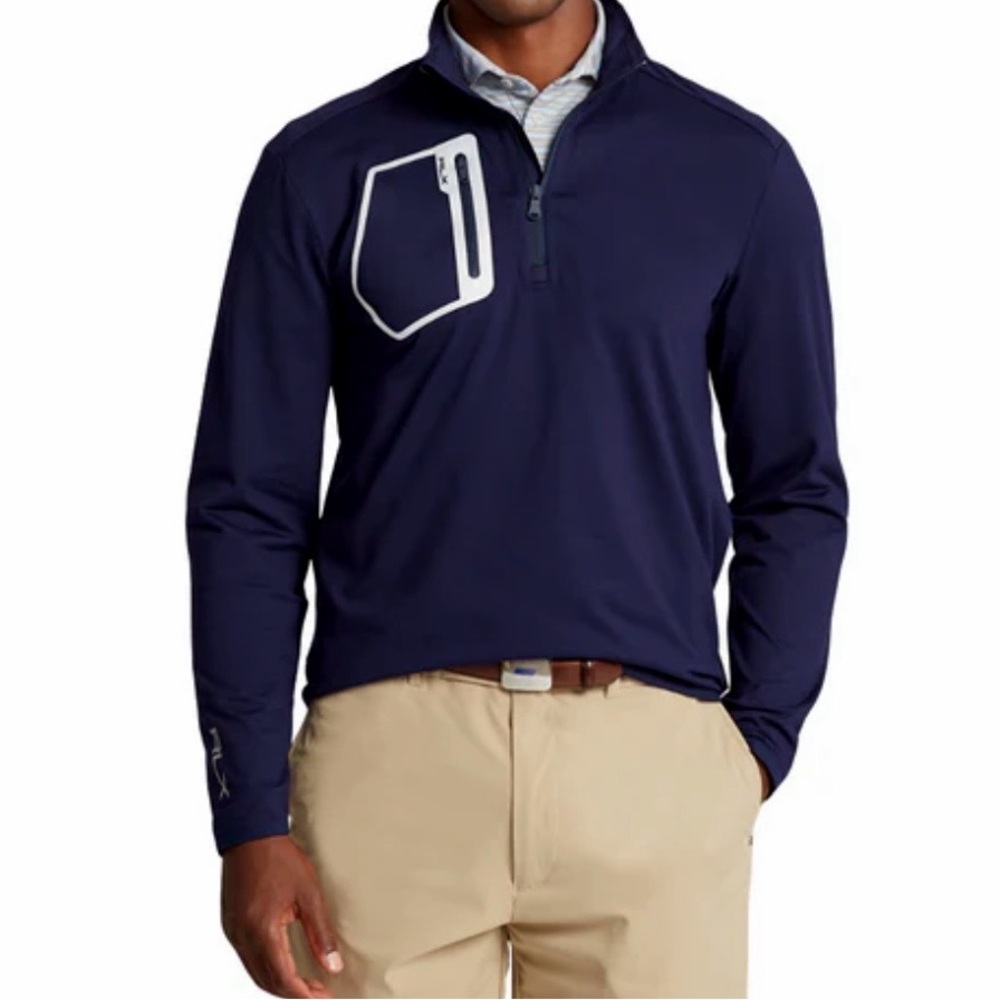 RLX Ralph Lauren Long Sleeve Tech Jersey 1/2 Zip Mens Pullover - Picture 6 of 7